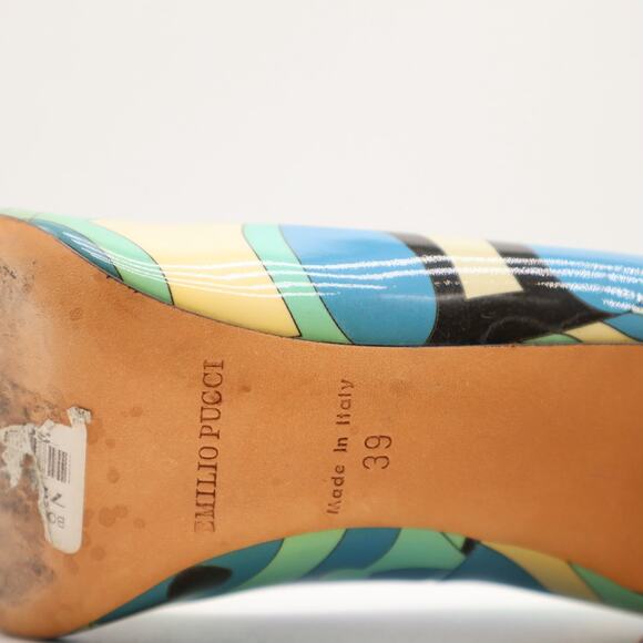 Emilio Pucci Patent Leather Abstract Printed Pumps Size 39 EU - Picture 6 of 12
